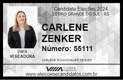 Candidato CARLENE ZENKER 2024 - CERRO GRANDE DO SUL - Eleições