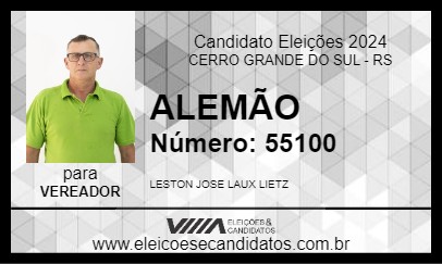 Candidato ALEMÃO 2024 - CERRO GRANDE DO SUL - Eleições