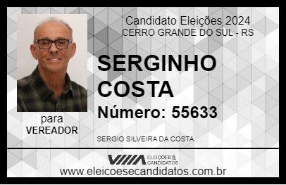 Candidato SERGINHO COSTA 2024 - CERRO GRANDE DO SUL - Eleições