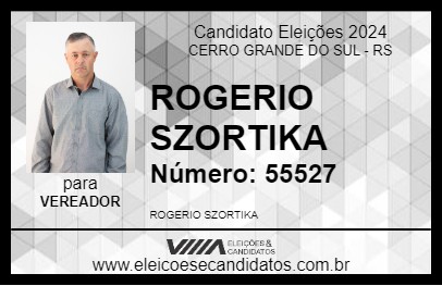 Candidato ROGERIO SZORTIKA 2024 - CERRO GRANDE DO SUL - Eleições