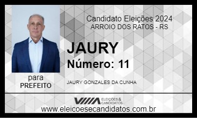 Candidato JAURY 2024 - ARROIO DOS RATOS - Eleições