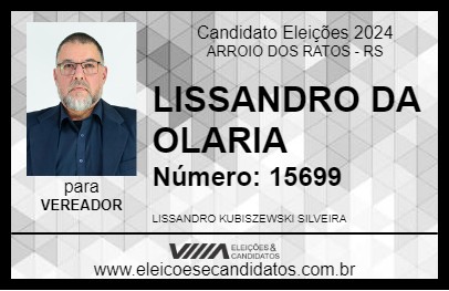 Candidato LISSANDRO DA OLARIA 2024 - ARROIO DOS RATOS - Eleições