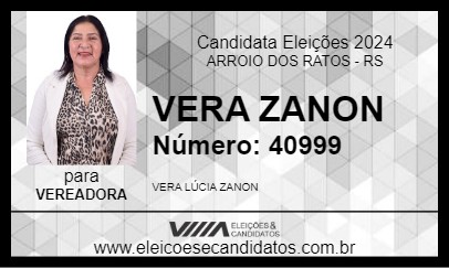 Candidato VERA ZANON 2024 - ARROIO DOS RATOS - Eleições