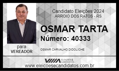 Candidato OSMAR TARTA 2024 - ARROIO DOS RATOS - Eleições