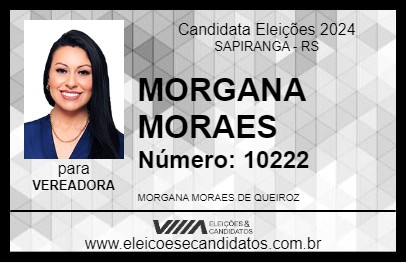 Candidato MORGANA MORAES 2024 - SAPIRANGA - Eleições