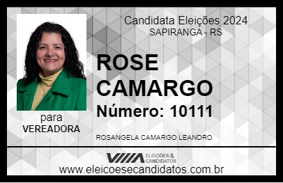 Candidato ROSE CAMARGO 2024 - SAPIRANGA - Eleições