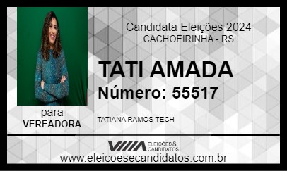 Candidato TATI AMADA 2024 - CACHOEIRINHA - Eleições