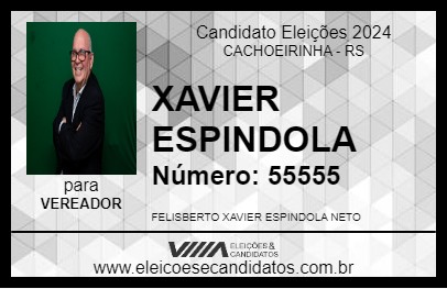 Candidato XAVIER ESPINDOLA 2024 - CACHOEIRINHA - Eleições