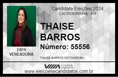 Candidato THAISE BARROS 2024 - CACHOEIRINHA - Eleições