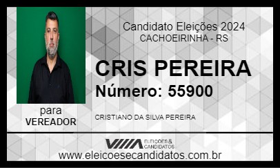 Candidato CRIS PEREIRA 2024 - CACHOEIRINHA - Eleições