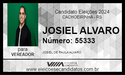 Candidato JOSIEL ALVARO 2024 - CACHOEIRINHA - Eleições