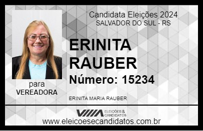 Candidato ERINITA RAUBER 2024 - SALVADOR DO SUL - Eleições