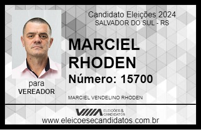 Candidato MARCIEL RHODEN 2024 - SALVADOR DO SUL - Eleições