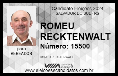 Candidato ROMEU RECKTENWALT 2024 - SALVADOR DO SUL - Eleições