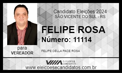 Candidato FELIPE ROSA 2024 - SÃO VICENTE DO SUL - Eleições