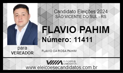 Candidato FLAVIO PAHIM 2024 - SÃO VICENTE DO SUL - Eleições