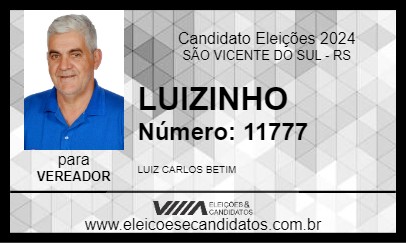 Candidato LUIZINHO 2024 - SÃO VICENTE DO SUL - Eleições