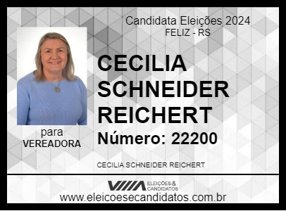 Candidato CECILIA SCHNEIDER REICHERT 2024 - FELIZ - Eleições