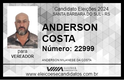 Candidato ANDERSON COSTA 2024 - SANTA BÁRBARA DO SUL - Eleições