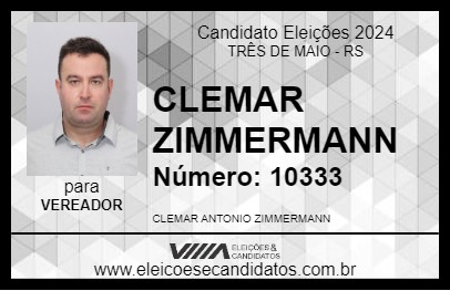 Candidato CLEMAR ZIMMERMANN 2024 - TRÊS DE MAIO - Eleições