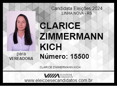 Candidato CLARICE ZIMMERMANN KICH 2024 - LINHA NOVA - Eleições