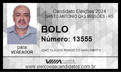 Candidato BOLO 2024 - SANTO ANTÔNIO DAS MISSÕES - Eleições