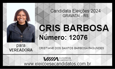 Candidato CRIS BARBOSA 2024 - GRAVATAÍ - Eleições