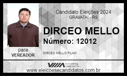 Candidato DIRCEO MELLO 2024 - GRAVATAÍ - Eleições