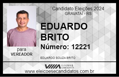 Candidato EDUARDO BRITO 2024 - GRAVATAÍ - Eleições