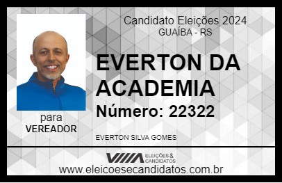 Candidato EVERTON DA ACADEMIA 2024 - GUAÍBA - Eleições