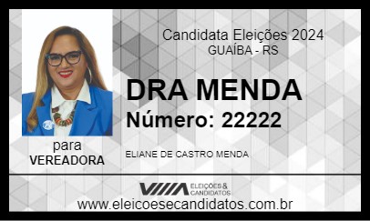 Candidato DRA MENDA 2024 - GUAÍBA - Eleições