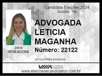 Candidato ADVOGADA LETICIA MAGANHA 2024 - GUAÍBA - Eleições