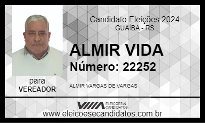 Candidato ALMIR VIDA 2024 - GUAÍBA - Eleições