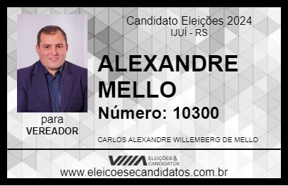 Candidato ALEXANDRE MELLO 2024 - IJUÍ - Eleições