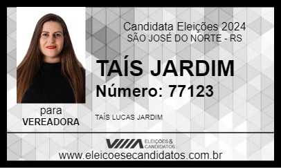 Candidato TAÍS JARDIM 2024 - SÃO JOSÉ DO NORTE - Eleições