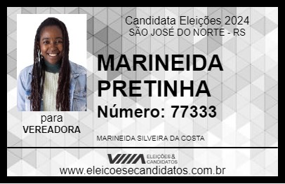 Candidato MARINEIDA PRETINHA 2024 - SÃO JOSÉ DO NORTE - Eleições