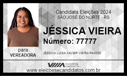 Candidato JÉSSICA VIEIRA 2024 - SÃO JOSÉ DO NORTE - Eleições