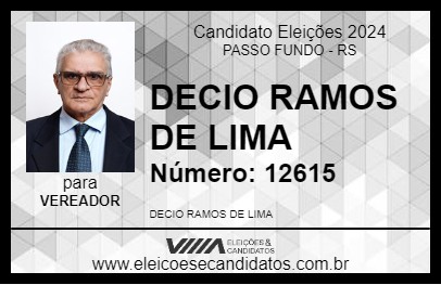 Candidato DECIO RAMOS DE LIMA 2024 - PASSO FUNDO - Eleições