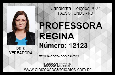 Candidato PROFESSORA REGINA 2024 - PASSO FUNDO - Eleições