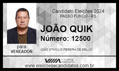 Candidato JOÃO QUIK 2024 - PASSO FUNDO - Eleições