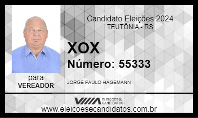 Candidato XOX HAGEMANN 2024 - TEUTÔNIA - Eleições