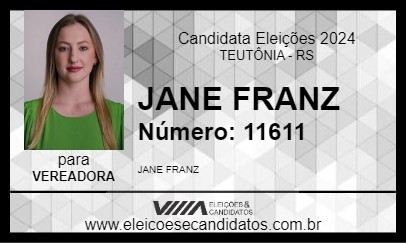 Candidato JANE FRANZ 2024 - TEUTÔNIA - Eleições