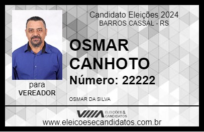 Candidato OSMAR CANHOTO 2024 - BARROS CASSAL - Eleições