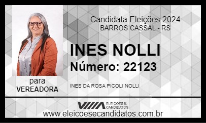 Candidato INES NOLLI 2024 - BARROS CASSAL - Eleições