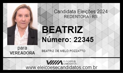 Candidato BEATRIZ 2024 - REDENTORA - Eleições