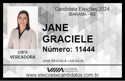 Candidato JANE GRACIELE 2024 - IBARAMA - Eleições