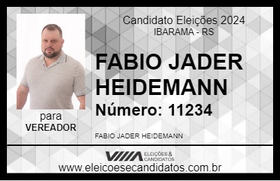 Candidato FABIO JADER HEIDEMANN 2024 - IBARAMA - Eleições