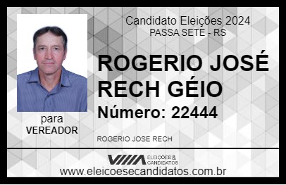 Candidato ROGERIO JOSÉ RECH GÉIO 2024 - PASSA SETE - Eleições