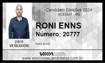 Candidato RONI ENNS 2024 - ACEGUÁ - Eleições