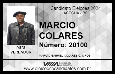 Candidato MARCIO COLARES 2024 - ACEGUÁ - Eleições